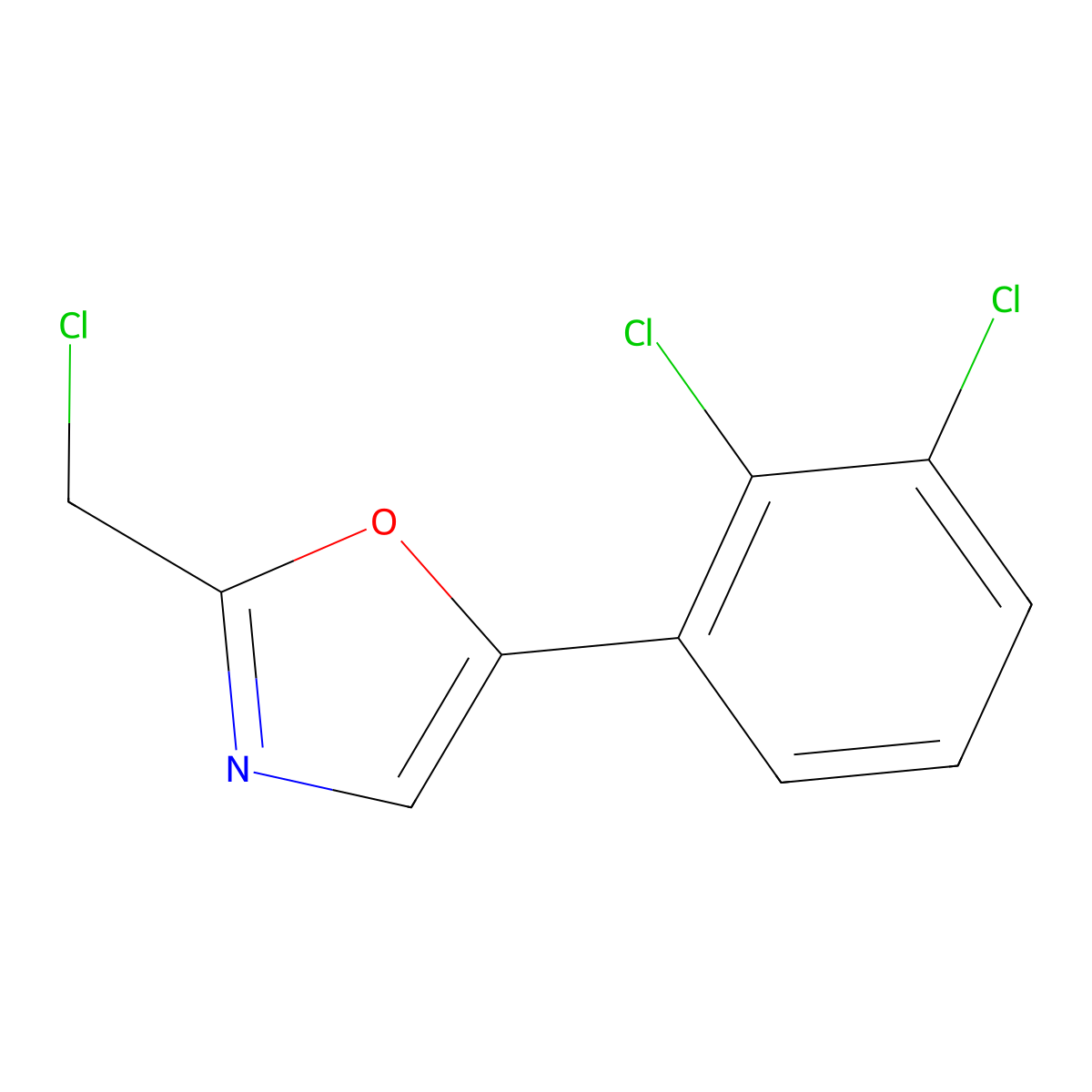 2-(Chloromethyl)-5-(2,3-dichlorophenyl)-1,3-oxazole molecular structure, CAS 1494373-03-3