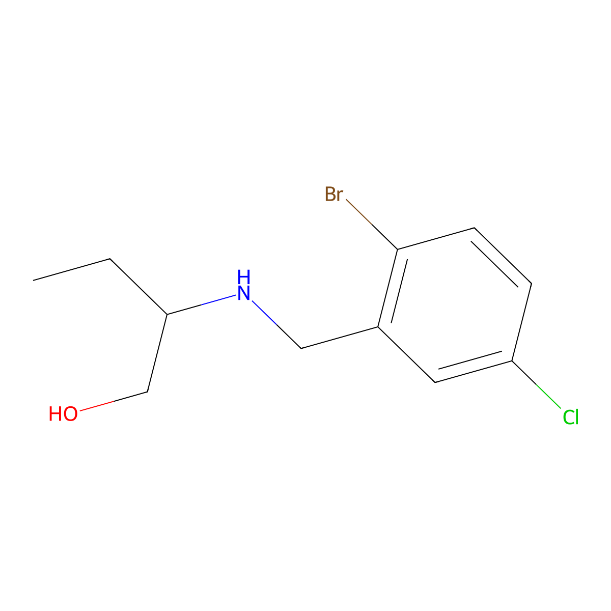 2-{[(2-Bromo-5-chlorophenyl)methyl]amino}butan-1-ol molecular structure, CAS 1494374-86-5