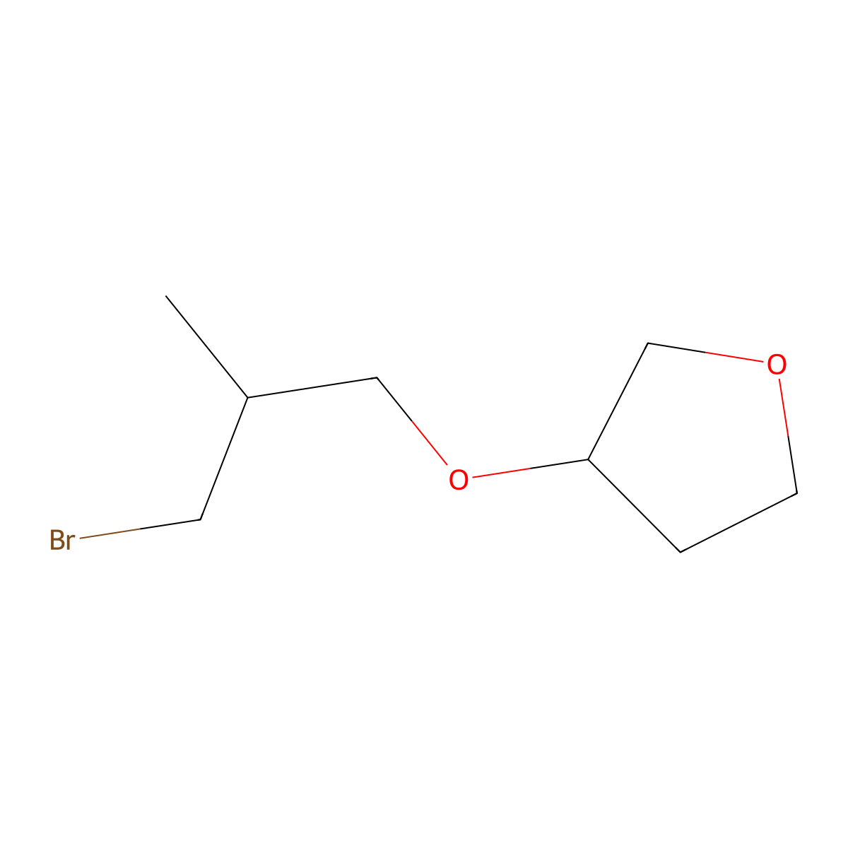 3-(3-Bromo-2-methylpropoxy)oxolane molecular structure, CAS 1494376-09-8