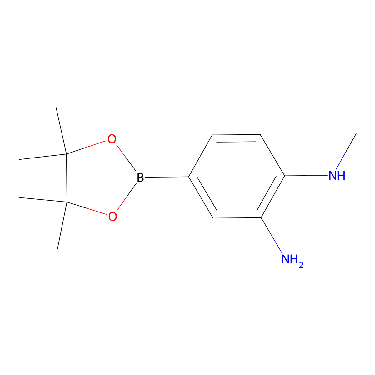 N1-Methyl-4-(4,4,5,5-tetramethyl-1,3,2-dioxaborolan-2-YL)benzene-1,2-diamine molecular structure, CAS 1494379-32-6