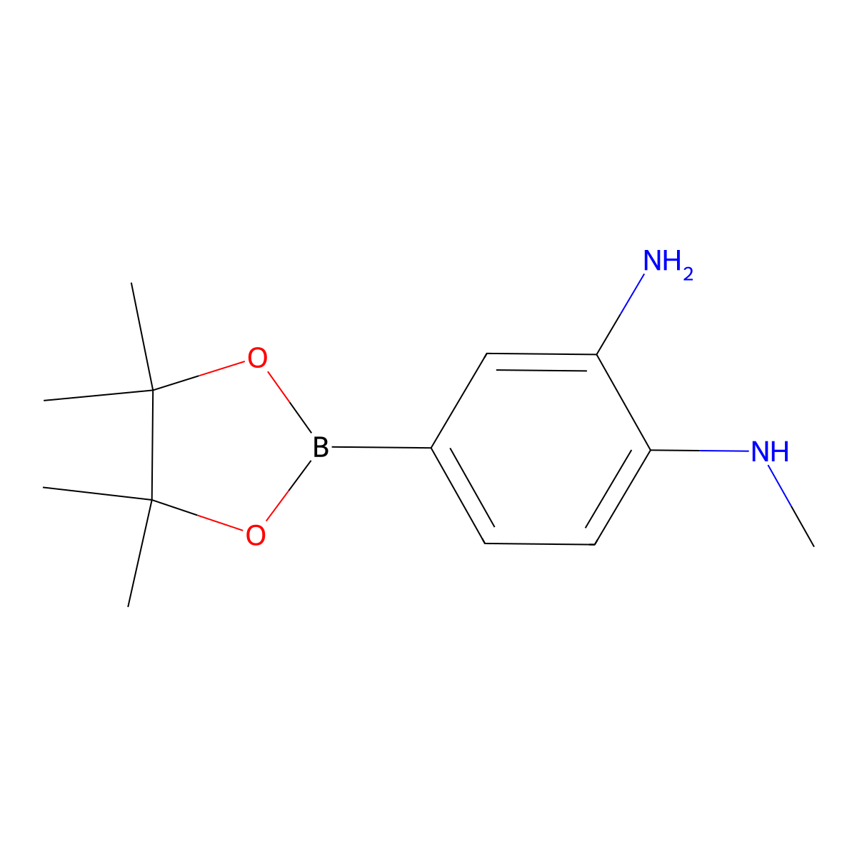 N1-Methyl-4-(4,4,5,5-tetramethyl-1,3,2-dioxaborolan-2-YL)benzene-1,2-diamine molecular structure, CAS 1494379-32-6