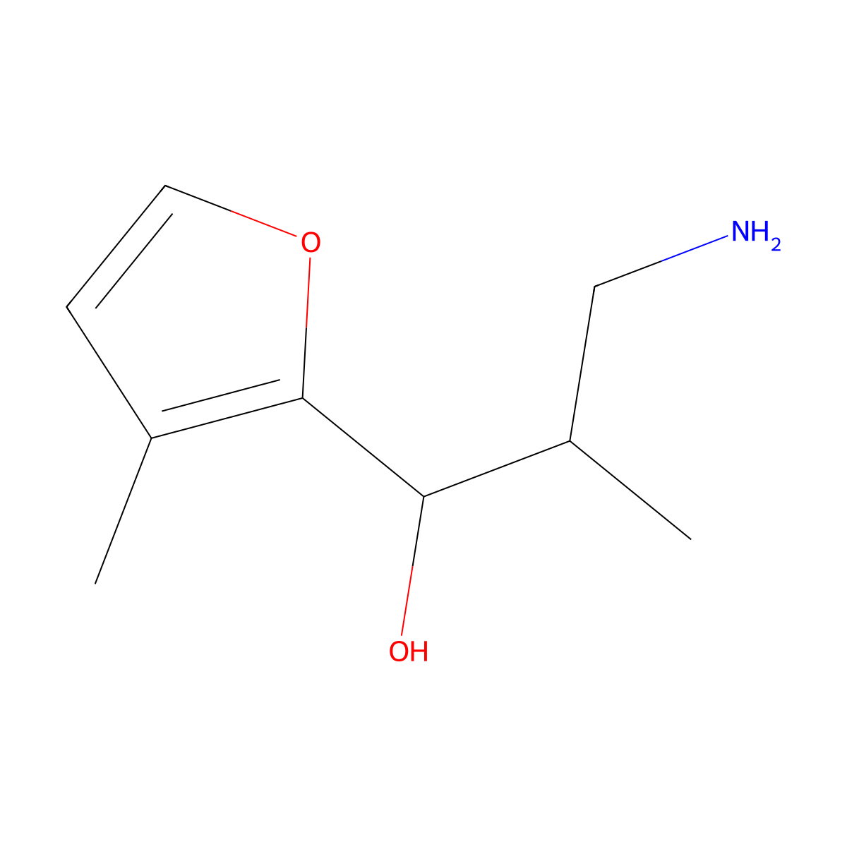 3-Amino-2-methyl-1-(3-methylfuran-2-yl)propan-1-ol molecular structure, CAS 1494379-61-1