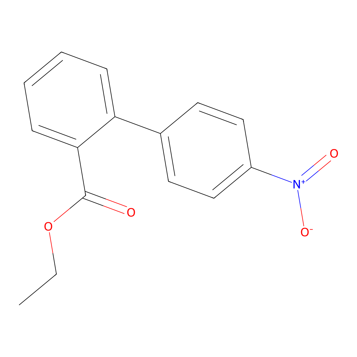 Ethyl 4'-nitro-[1,1'-biphenyl]-2-carboxylate molecular structure, CAS 149438-65-3