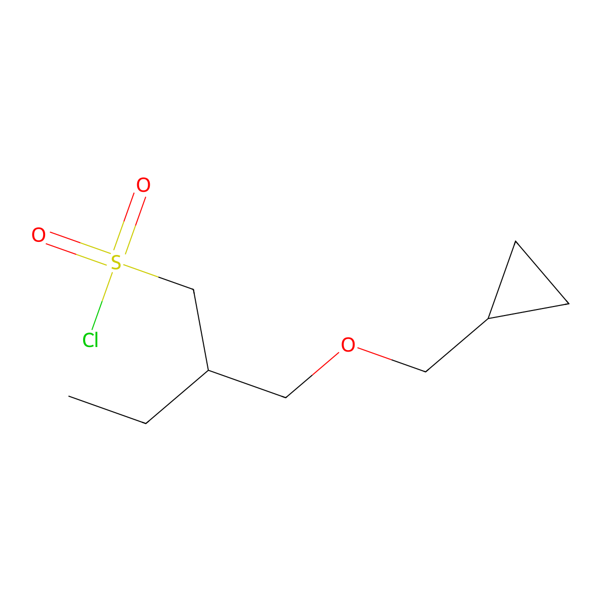 2-((Cyclopropylmethoxy)methyl)butane-1-sulfonyl chloride molecular structure, CAS 1494391-60-4