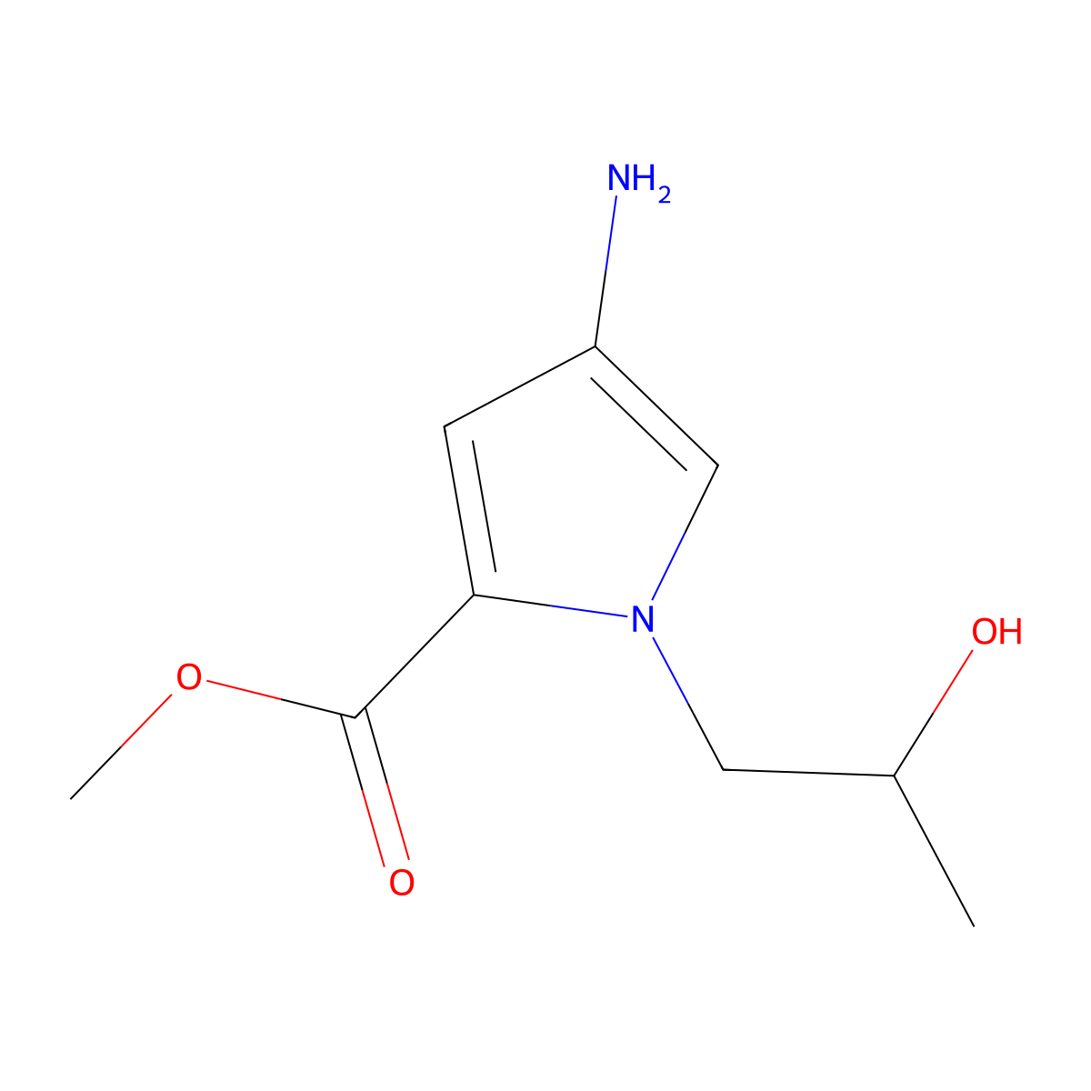 Methyl 4-amino-1-(2-hydroxypropyl)-1h-pyrrole-2-carboxylate molecular structure, CAS 1494397-98-6