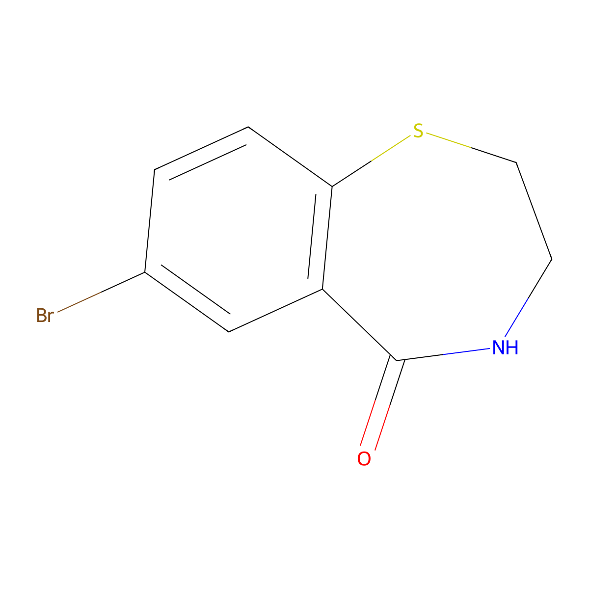 7-Bromo-3,4-dihydro-1,4-benzothiazepin-5(2h)-one molecular structure, CAS 14944-02-6