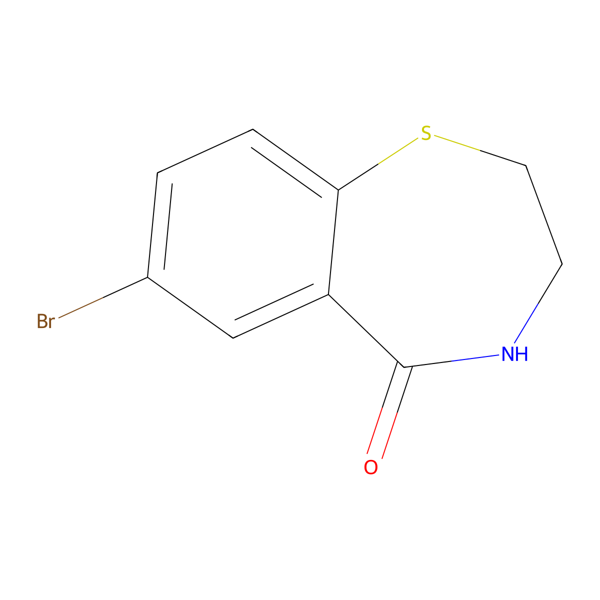 7-Bromo-3,4-dihydro-1,4-benzothiazepin-5(2h)-one molecular structure, CAS 14944-02-6