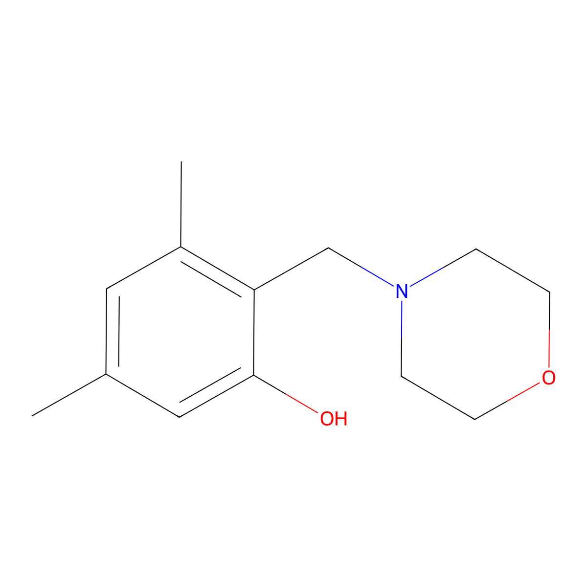3,5-Dimethyl-2-(morpholinomethyl)benzenol molecular structure, CAS 14944-83-3
