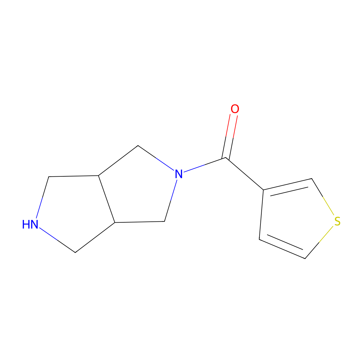 (Hexahydropyrrolo[3,4-c]pyrrol-2(1H)-yl)(thiophen-3-yl)methanone molecular structure, CAS 1494416-02-2