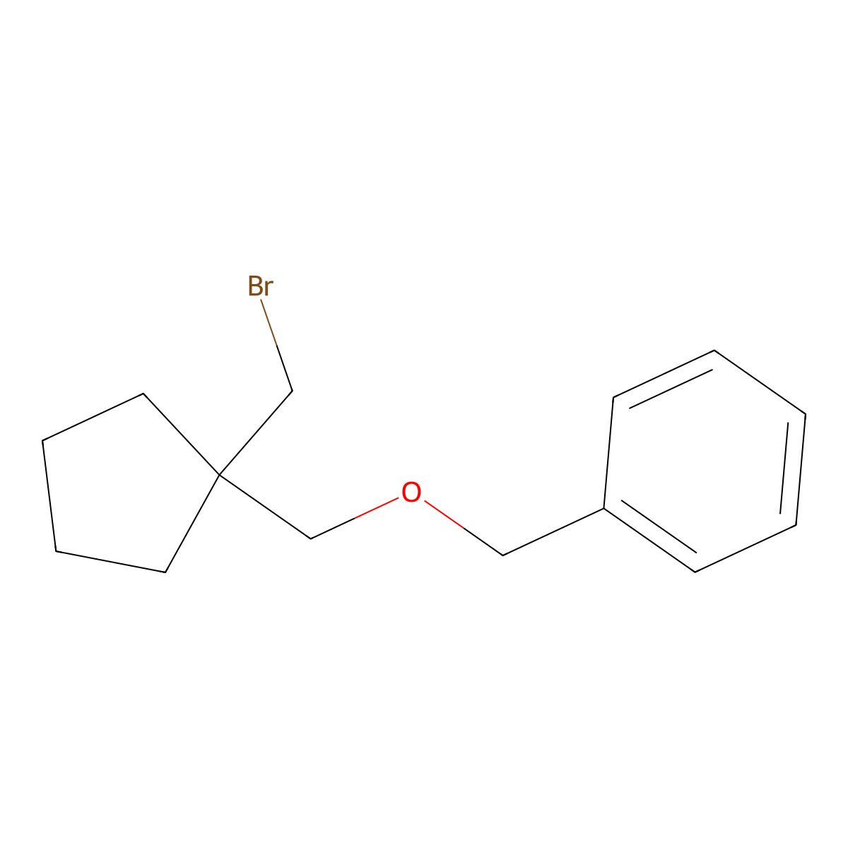 ({[1-(Bromomethyl)cyclopentyl]methoxy}methyl)benzene molecular structure, CAS 1494416-49-7