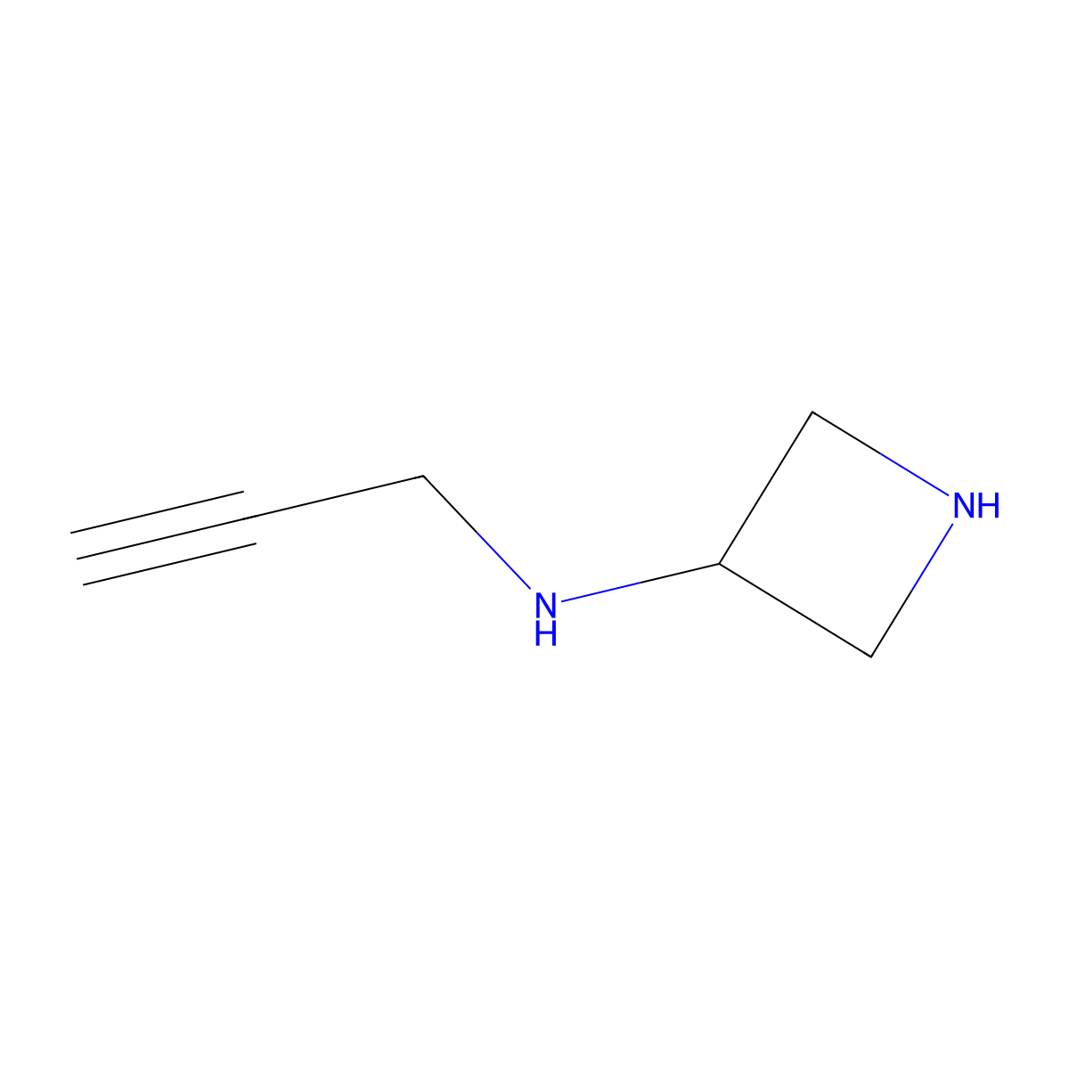 N-(prop-2-yn-1-yl)azetidin-3-amine molecular structure, CAS 1494416-53-3
