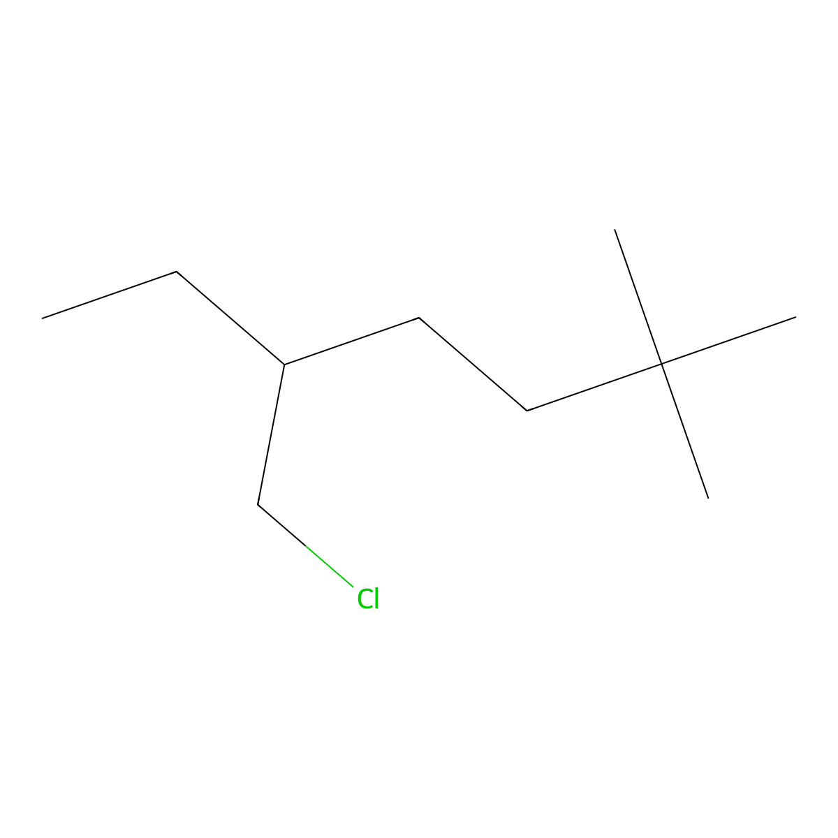 5-(Chloromethyl)-2,2-dimethylheptane molecular structure, CAS 1494426-39-9
