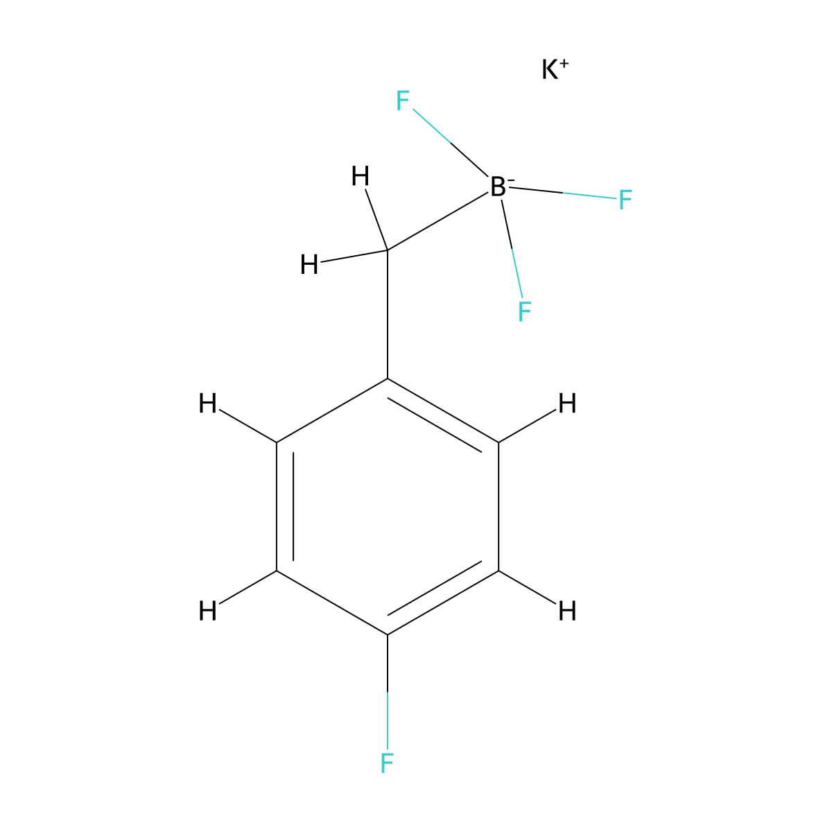 Potassium trifluoro((4-fluorophenyl)methyl)boranuide molecular structure, CAS 1494466-28-2