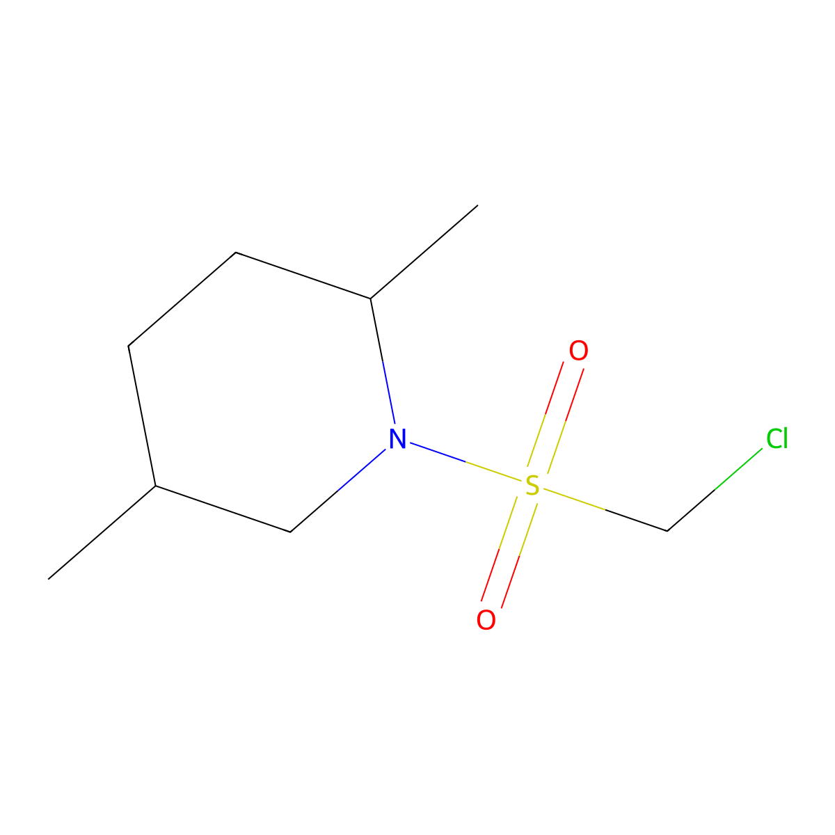 1-((Chloromethyl)sulfonyl)-2,5-dimethylpiperidine molecular structure, CAS 1494467-69-4