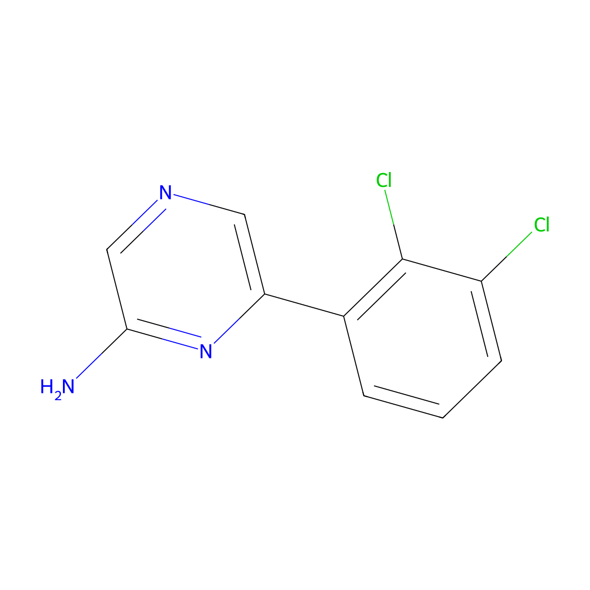 6-(2,3-Dichlorophenyl)-2-pyrazinamine molecular structure, CAS 1494472-72-8