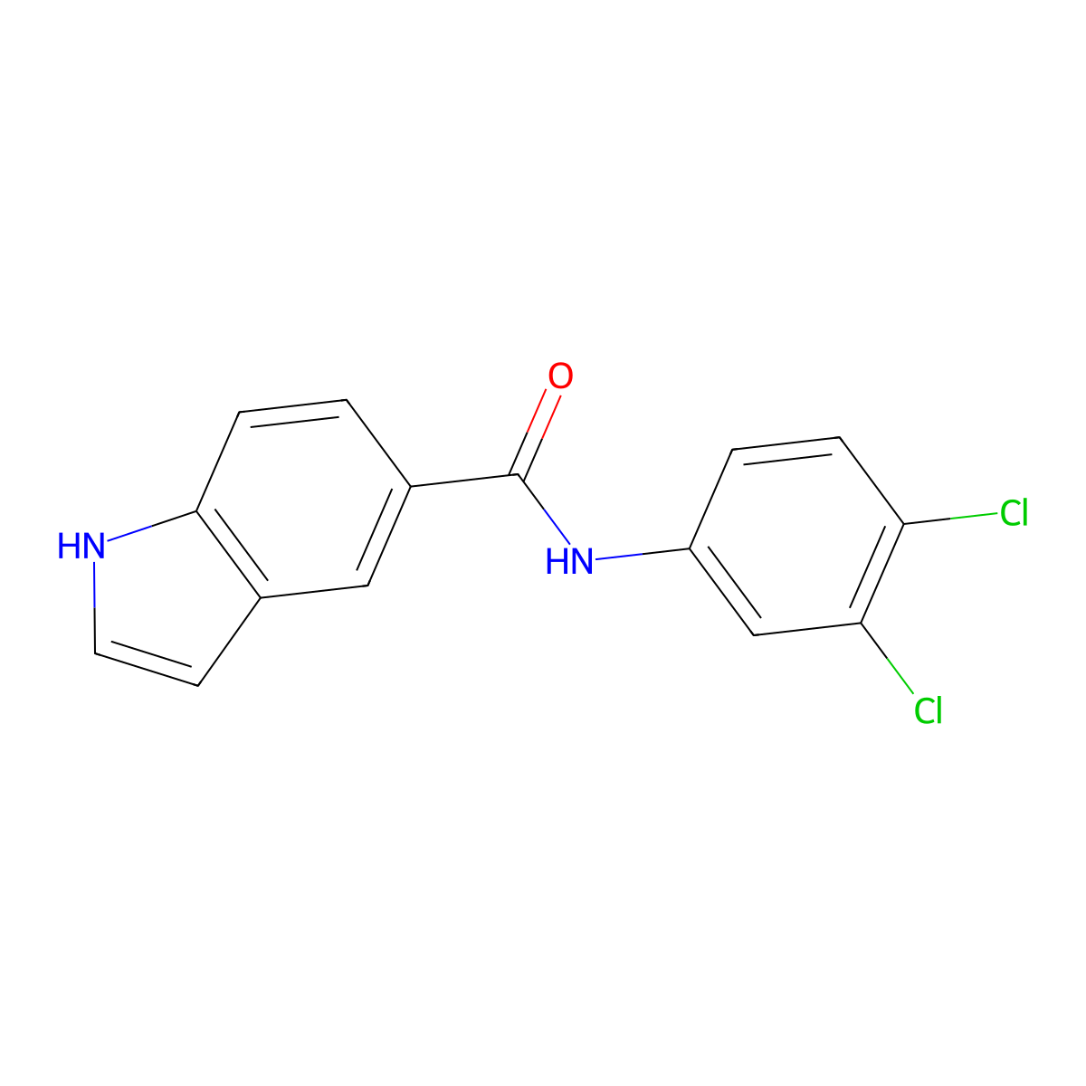 N-(3,4-dichlorophenyl)-1H-indole-5-carboxamide molecular structure, CAS 1494477-03-0