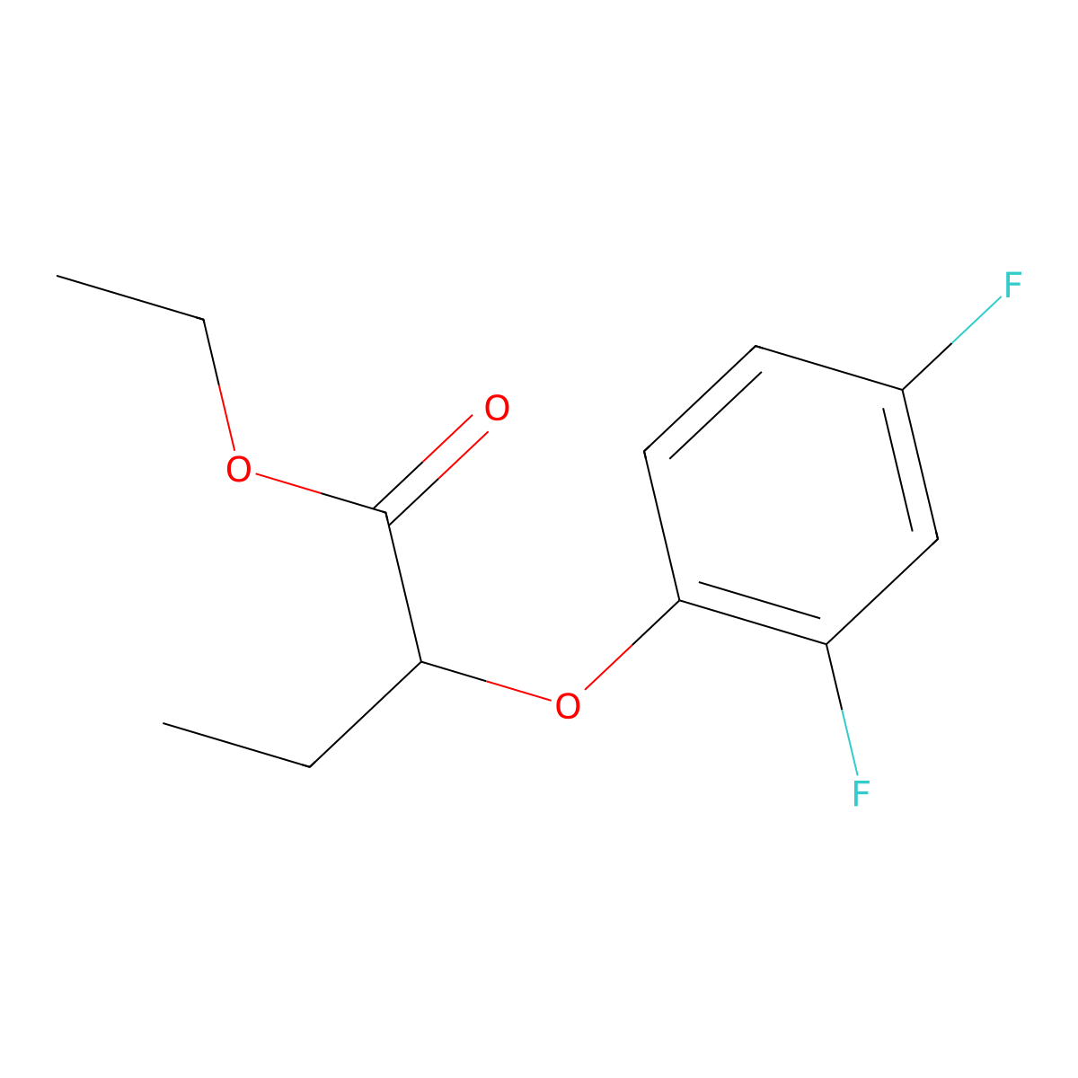 Ethyl 2-(2,4-difluorophenoxy)butanoate molecular structure, CAS 1494494-18-6