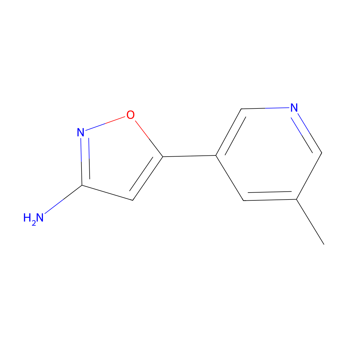 5-(5-Methylpyridin-3-yl)-1,2-oxazol-3-amine molecular structure, CAS 1494504-85-6