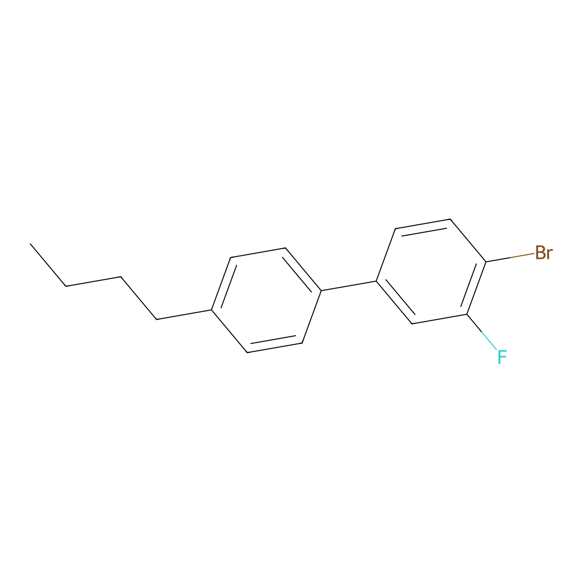 4-Bromo-4'-butyl-3-fluoro-1,1'-biphenyl molecular structure, CAS 149451-95-6