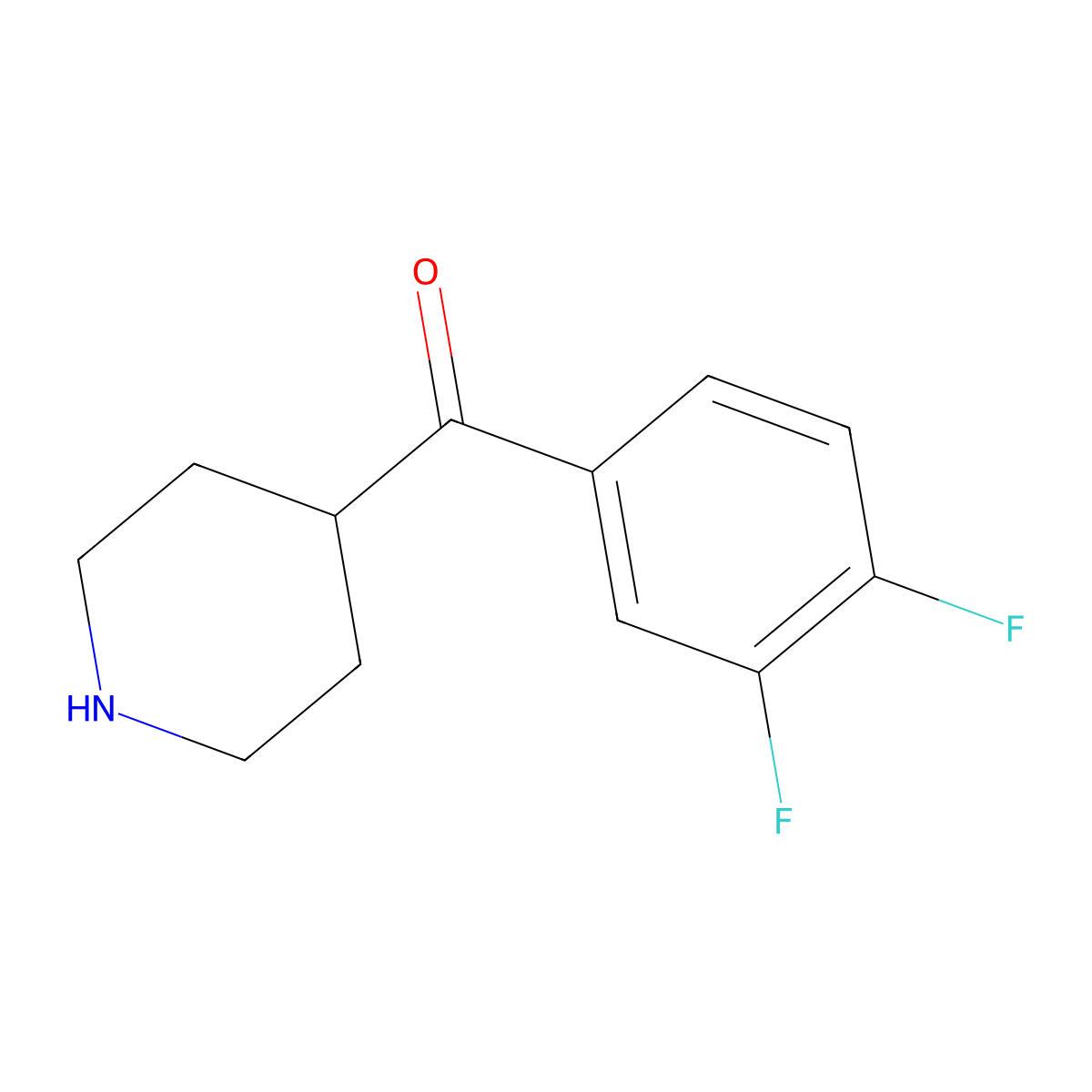 (3,4-Difluorophenyl)(piperidin-4-yl)methanone molecular structure, CAS 149452-43-7