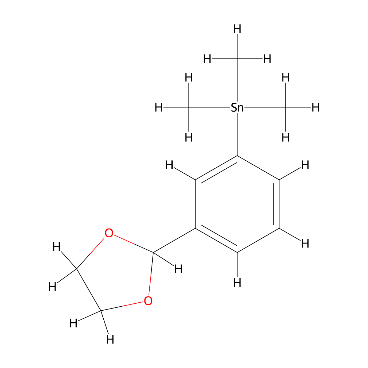 (3-(1,3-Dioxolan-2-yl)phenyl)trimethylstannane molecular structure, CAS 149452-91-5