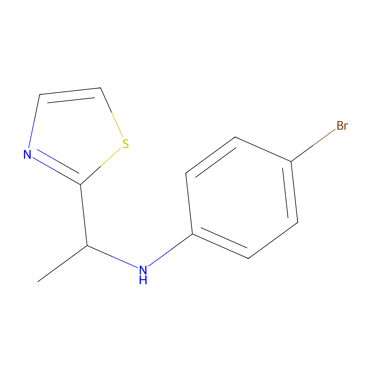 4-bromo-N-[1-(1,3-thiazol-2-yl)ethyl]aniline molecular structure, CAS 1494520-16-9