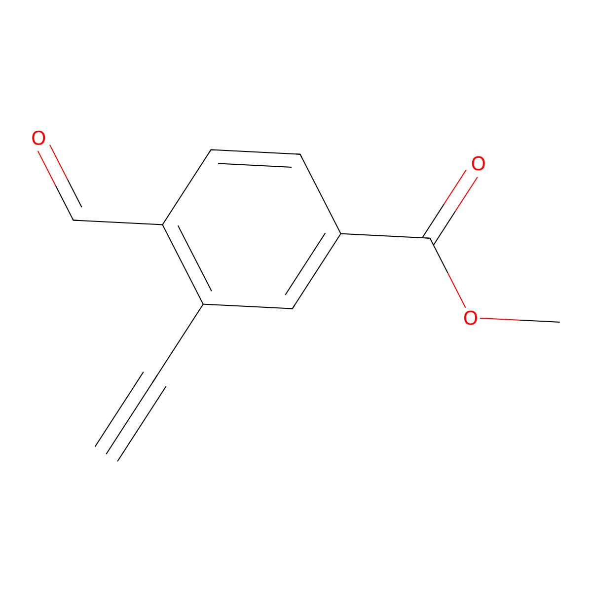 Methyl 3-ethynyl-4-formylbenzoate molecular structure, CAS 1494522-94-9