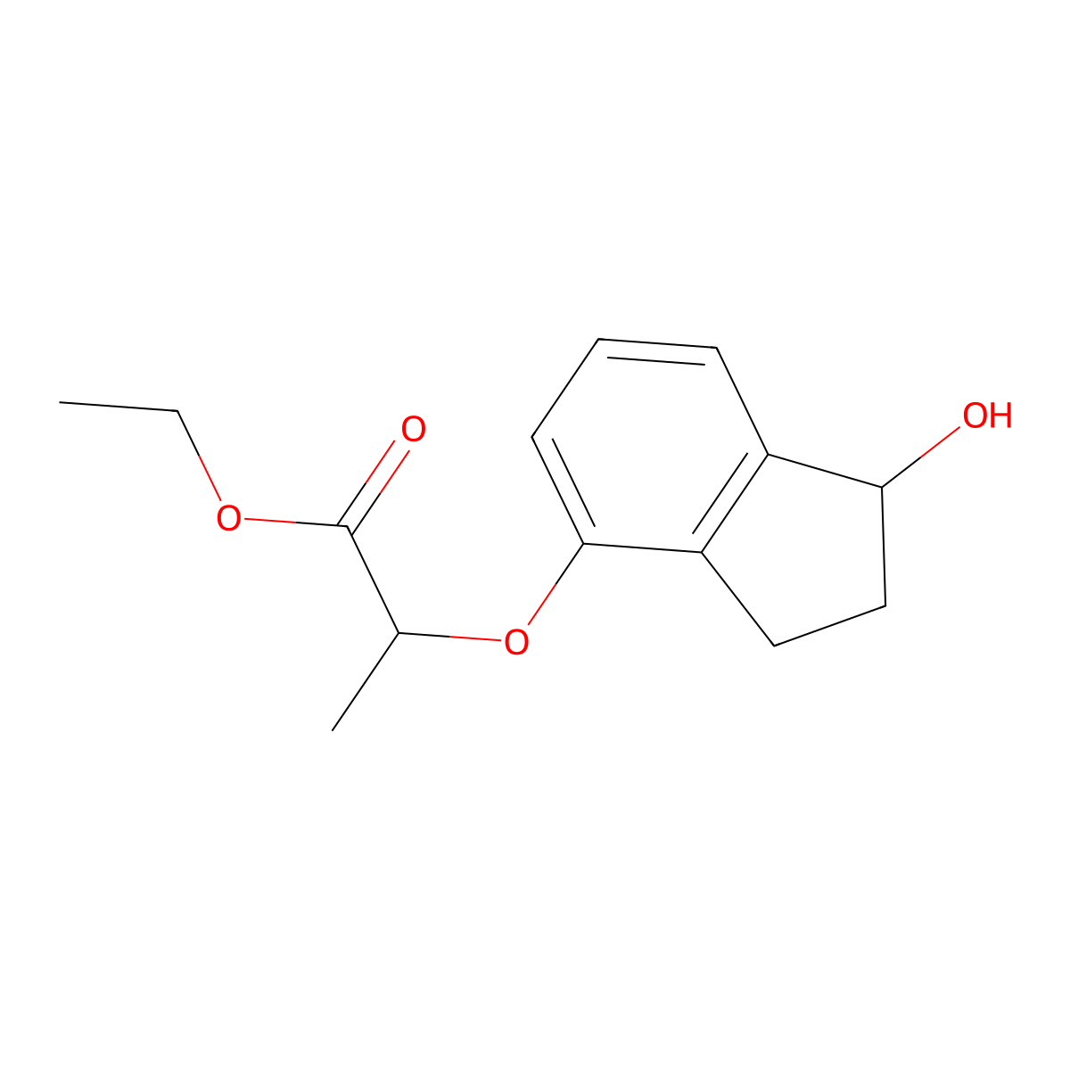 ethyl 2-[(1-hydroxy-2,3-dihydro-1H-inden-4-yl)oxy]propanoate molecular structure, CAS 1494524-11-6