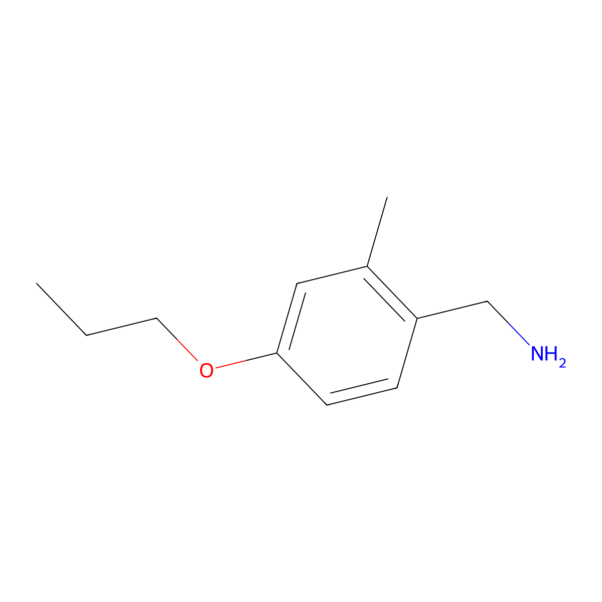 (2-Methyl-4-propoxyphenyl)methanamine molecular structure, CAS 1494527-05-7
