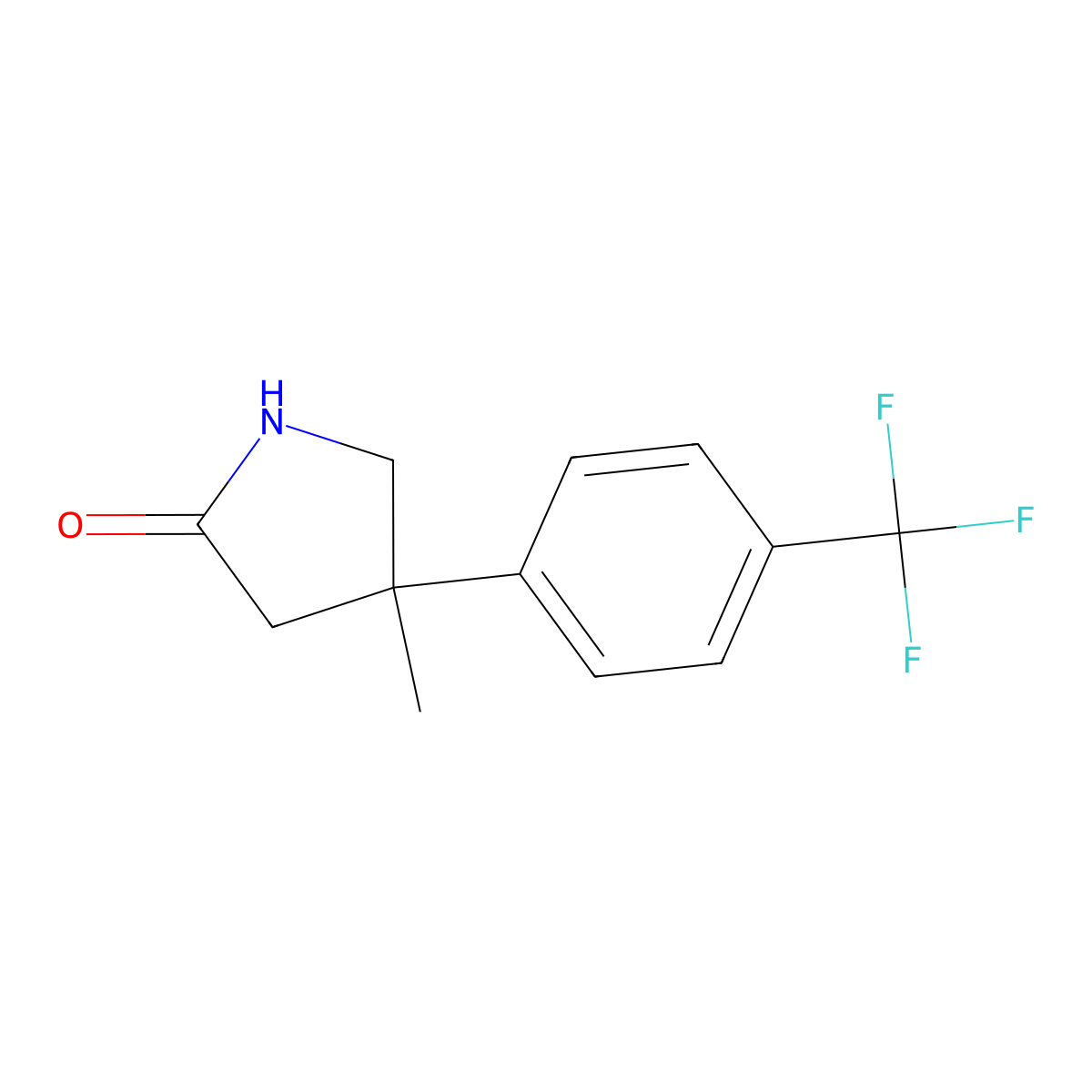 4-Methyl-4-[4-(trifluoromethyl)phenyl]pyrrolidin-2-one molecular structure, CAS 1494528-00-5
