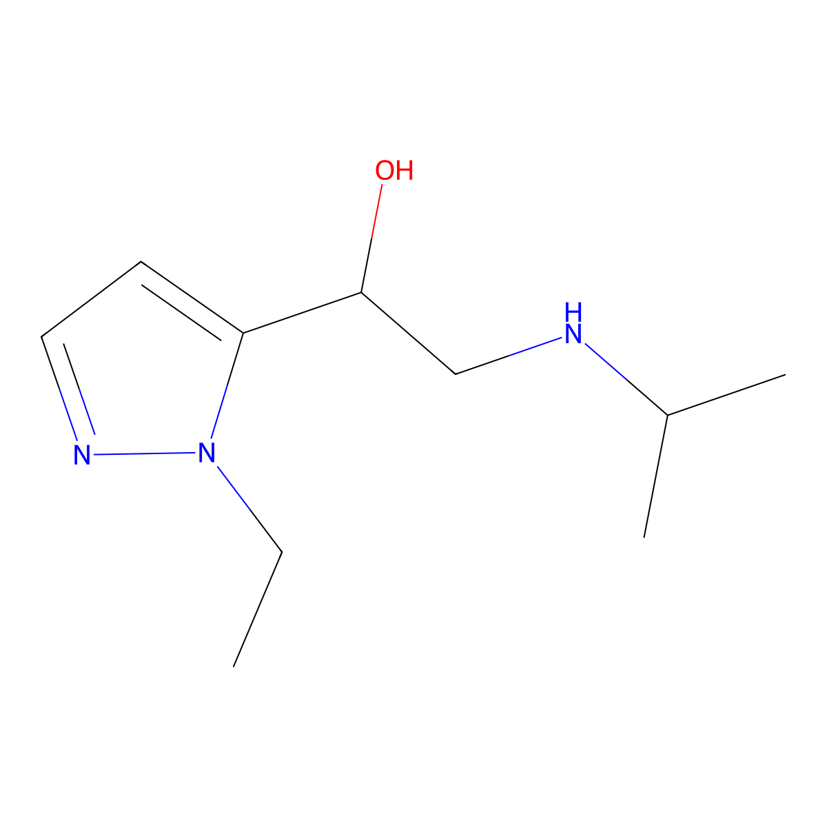 1-(1-Ethyl-1h-pyrazol-5-yl)-2-(isopropylamino)ethan-1-ol molecular structure, CAS 1494529-47-3
