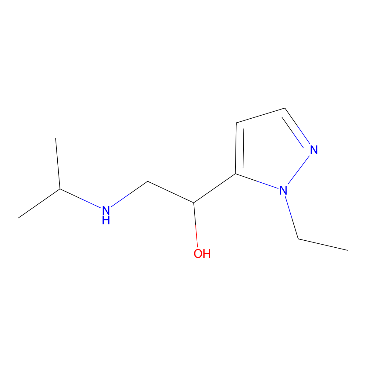 1-(1-Ethyl-1h-pyrazol-5-yl)-2-(isopropylamino)ethan-1-ol molecular structure, CAS 1494529-47-3