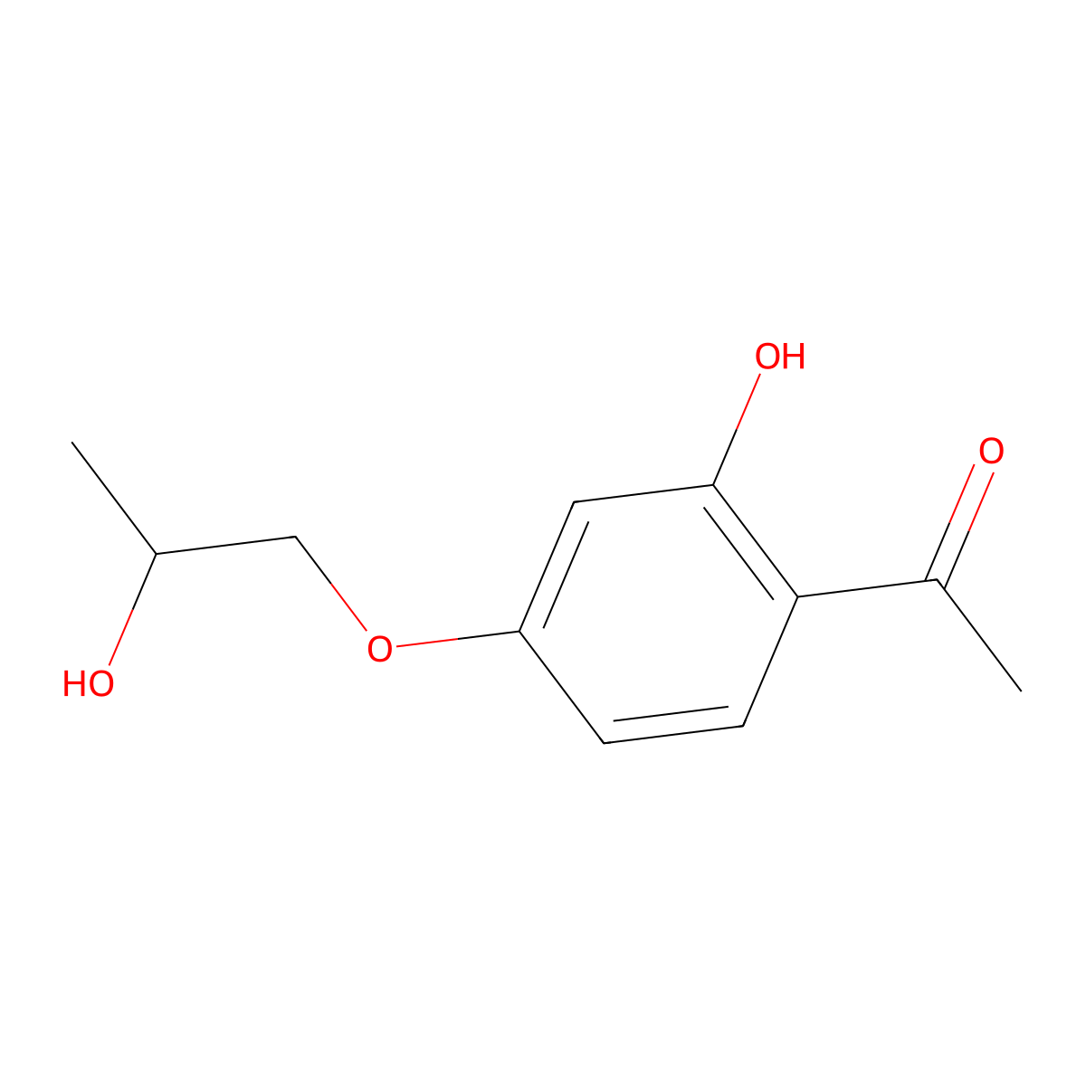 1-(2-Hydroxy-4-(2-hydroxypropoxy)phenyl)ethanone molecular structure, CAS 149454-57-9
