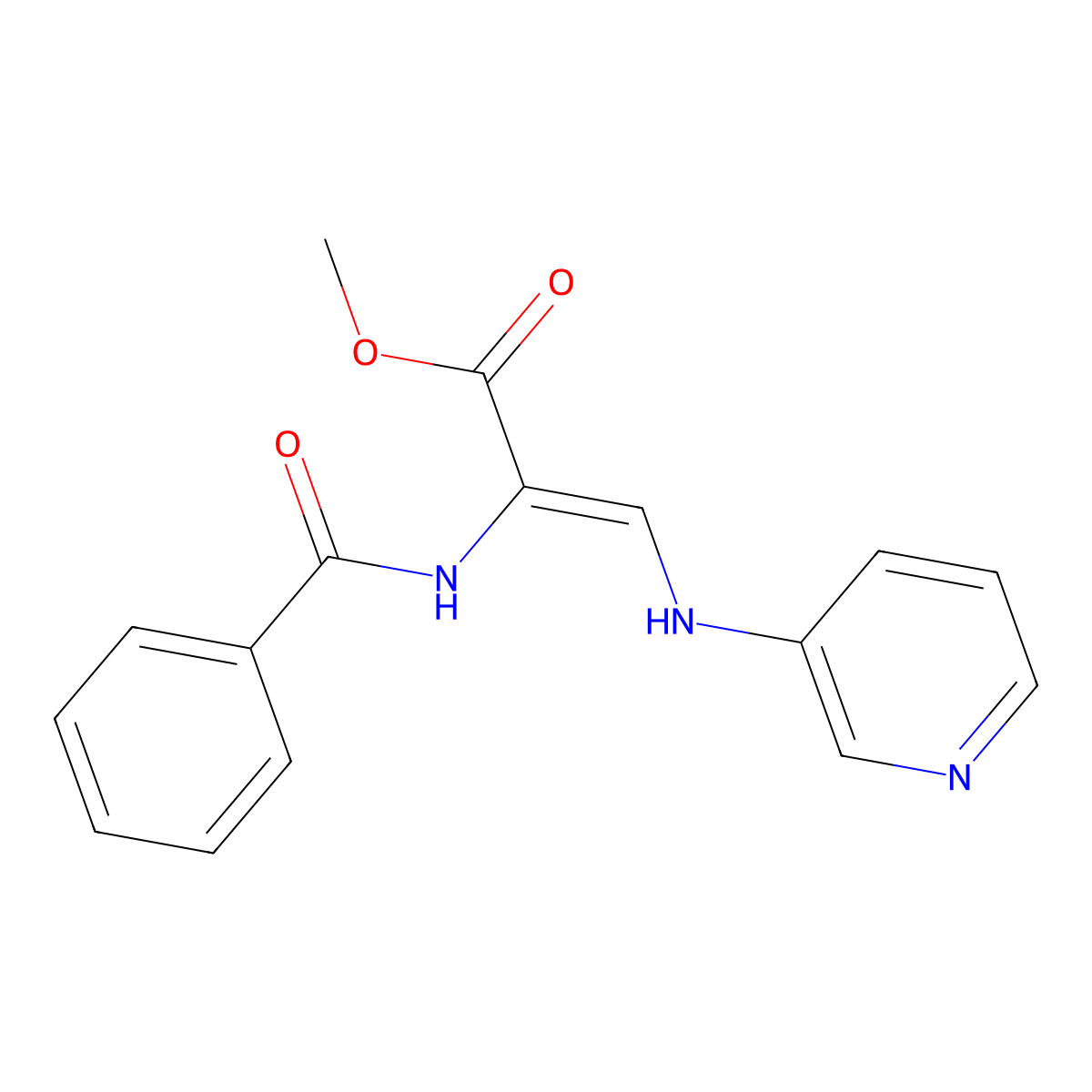 methyl (E)-2-benzamido-3-(pyridin-3-ylamino)prop-2-enoate molecular structure, CAS 149454-61-5
