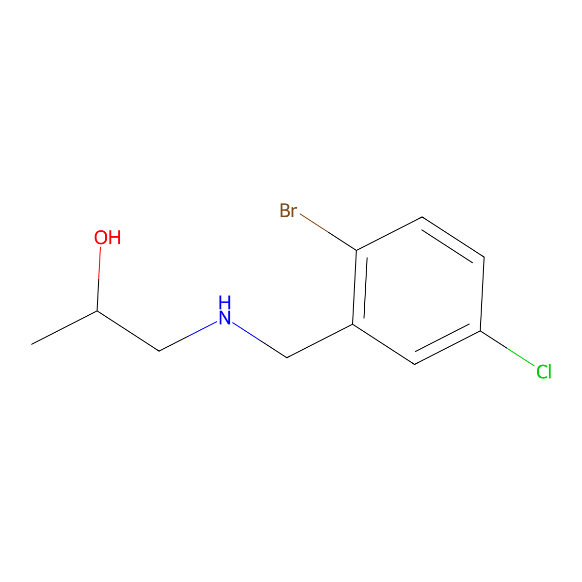 1-{[(2-Bromo-5-chlorophenyl)methyl]amino}propan-2-ol molecular structure, CAS 1494550-37-6