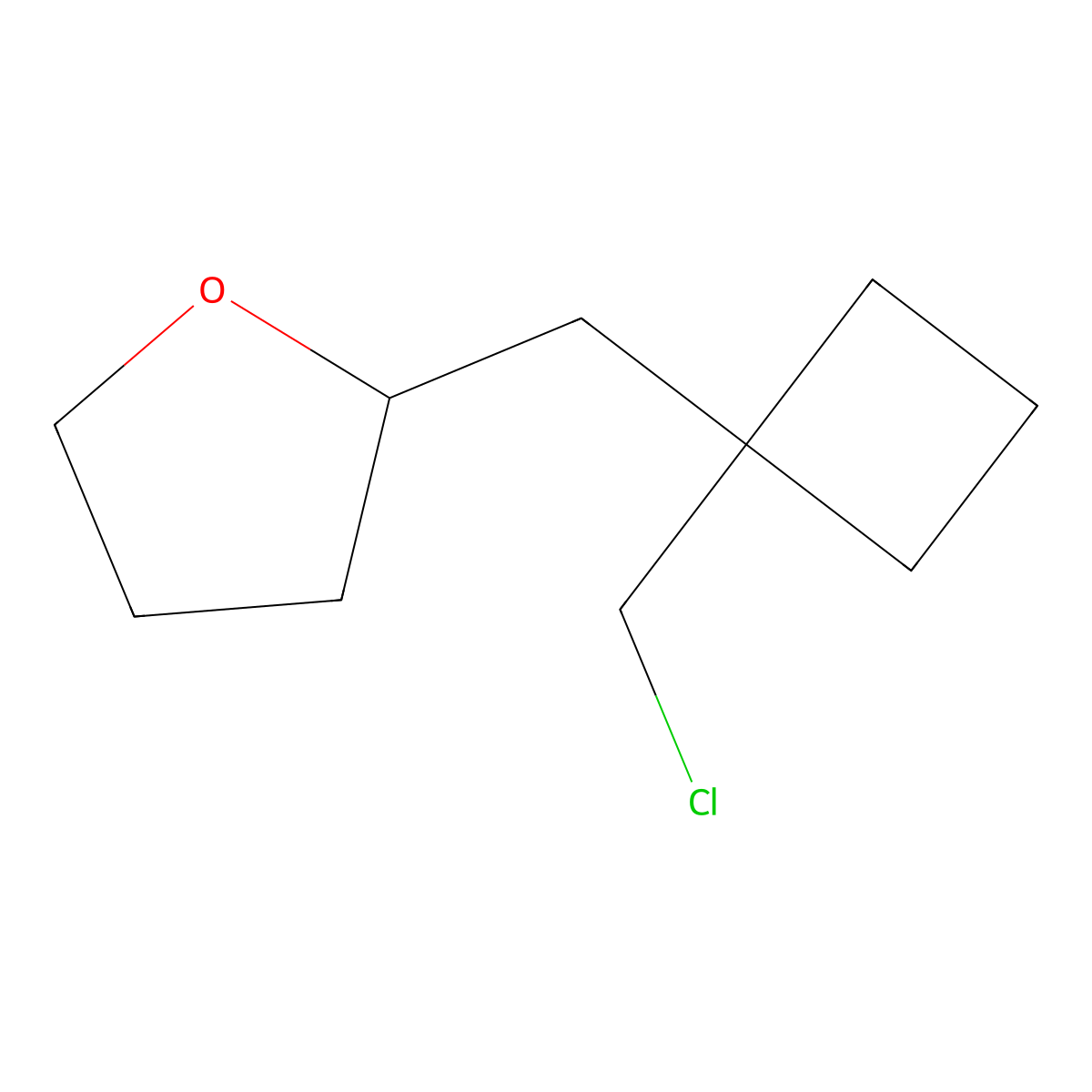 2-{[1-(Chloromethyl)cyclobutyl]methyl}oxolane molecular structure, CAS 1494555-55-3
