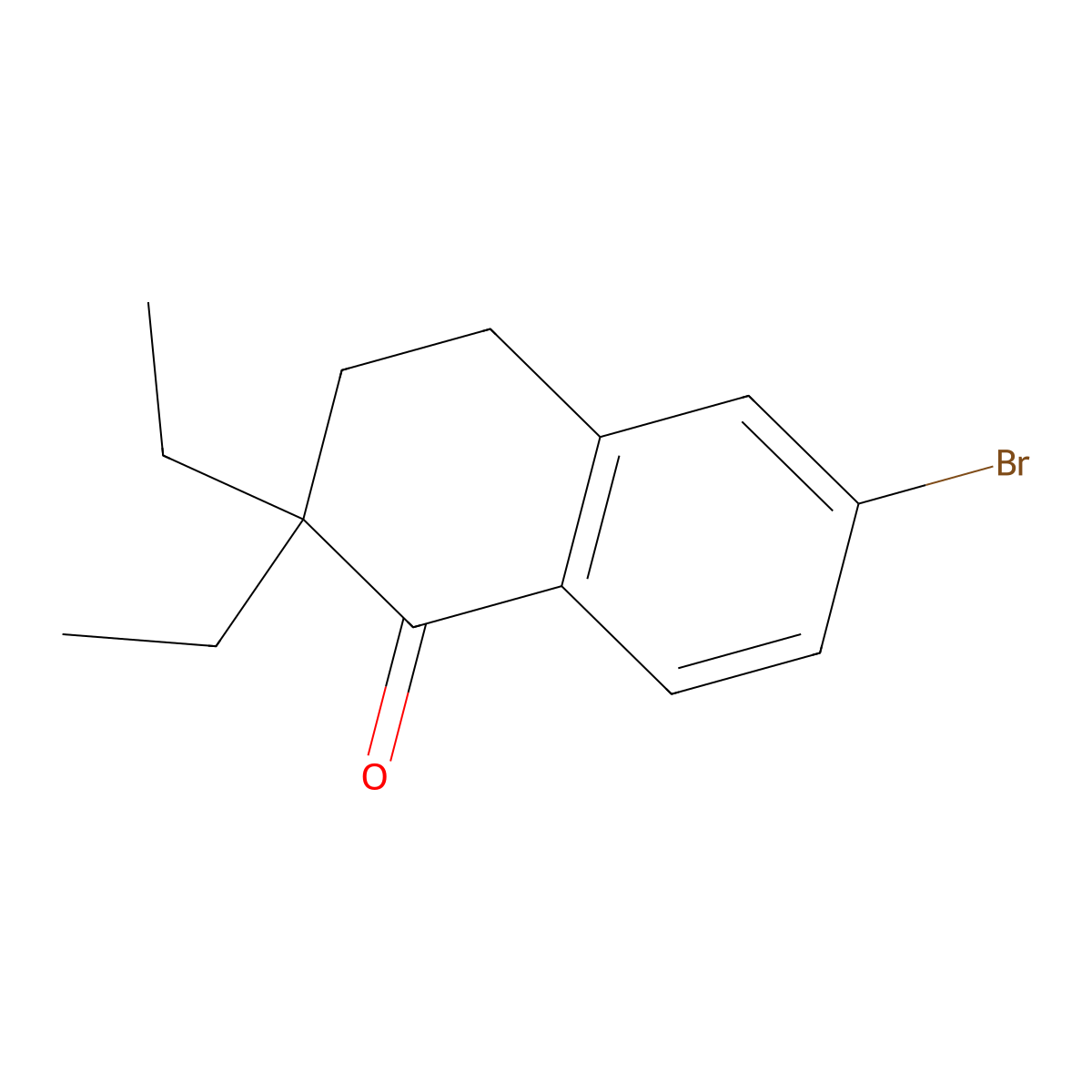 6-bromo-2,2-diethyl-3,4-dihydronaphthalen-1(2H)-one molecular structure, CAS 149456-23-5