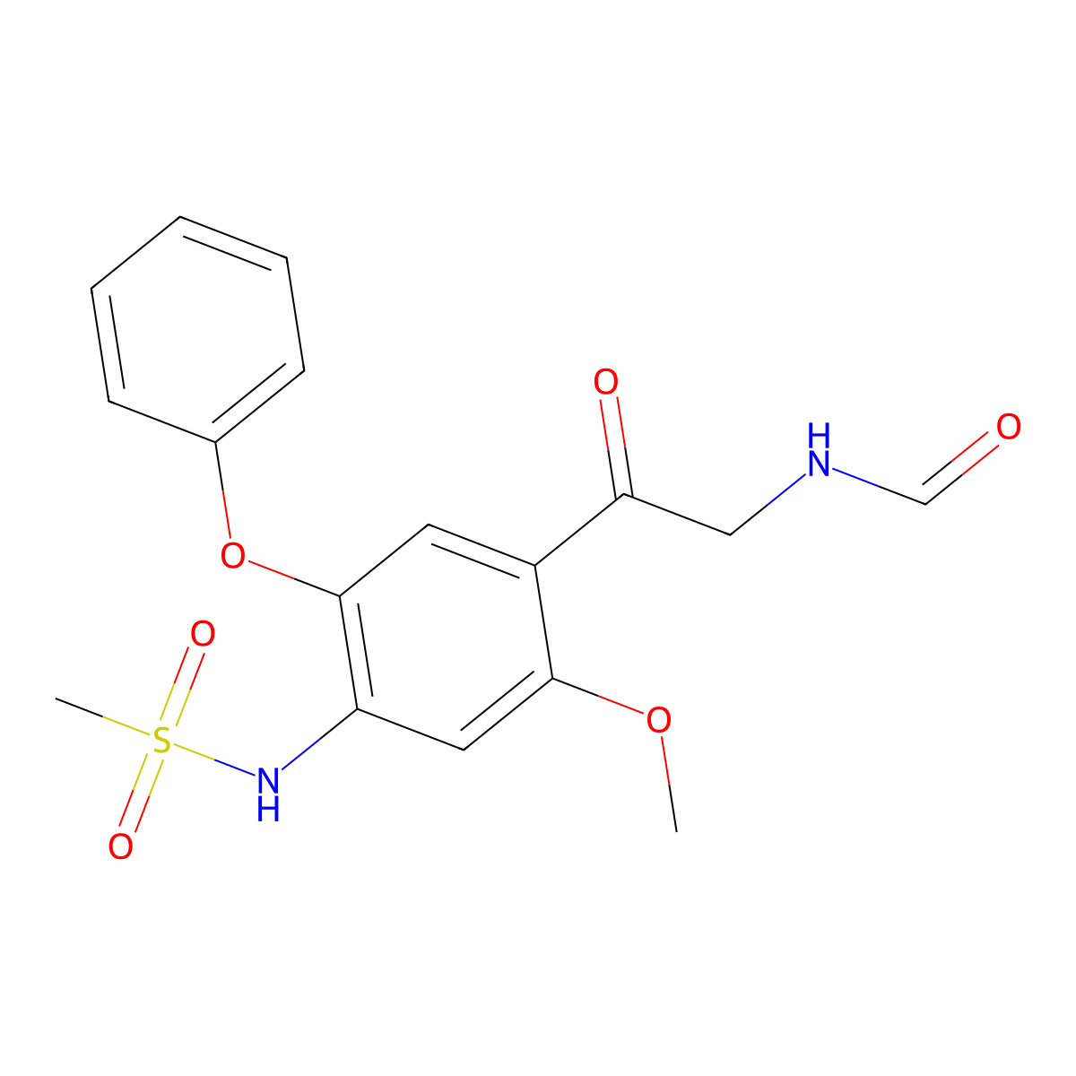 N-(2-(2-Methoxy-4-(methylsulfonamido)-5-phenoxyphenyl)-2-oxoethyl)formamide molecular structure, CAS 149456-98-4