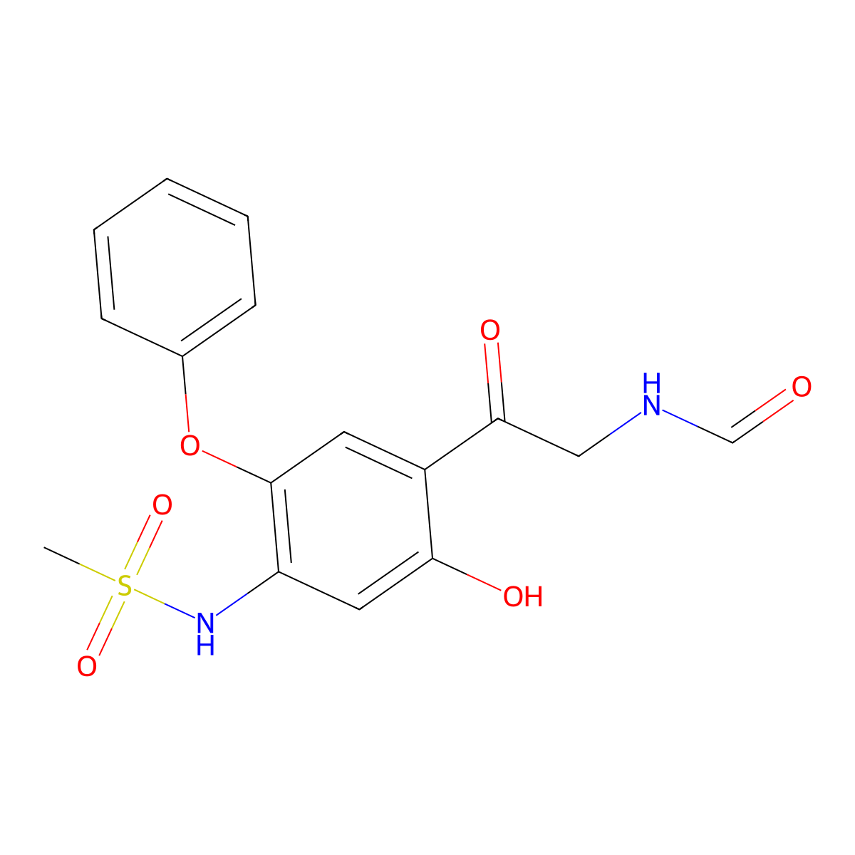 N-(2-(2-Hydroxy-4-(methylsulfonamido)-5-phenoxyphenyl)-2-oxoethyl)formamide molecular structure, CAS 149457-03-4