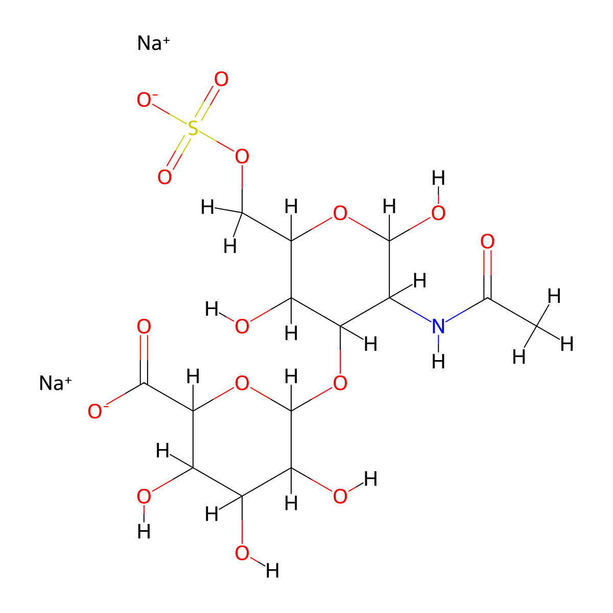 Chondroitin disaccharide DI-6S sodium molecular structure, CAS 149458-08-2