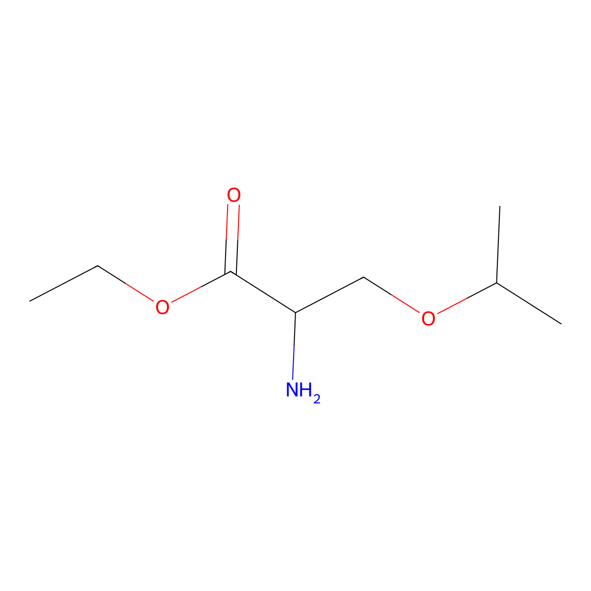 Ethyl 2-amino-3-(propan-2-yloxy)propanoate molecular structure, CAS 1494587-72-2