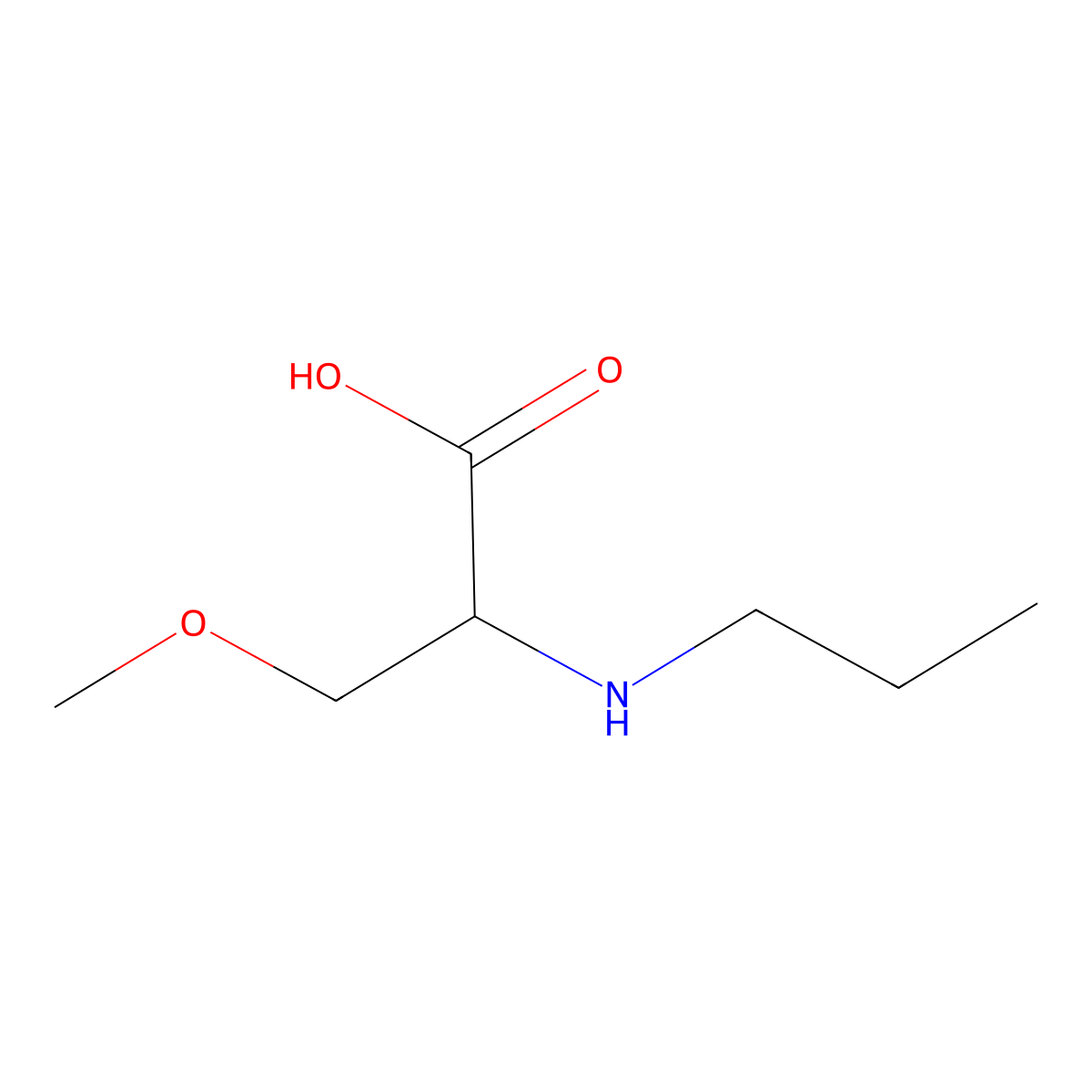 3-Methoxy-2-(propylamino)propanoic acid molecular structure, CAS 1494589-49-9