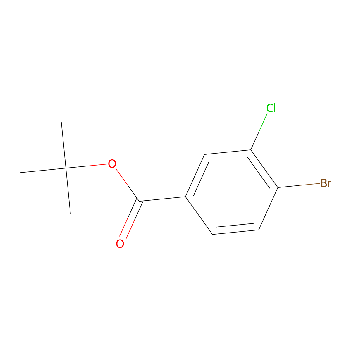 Tert-butyl 4-bromo-3-chlorobenzoate molecular structure, CAS 1494593-59-7