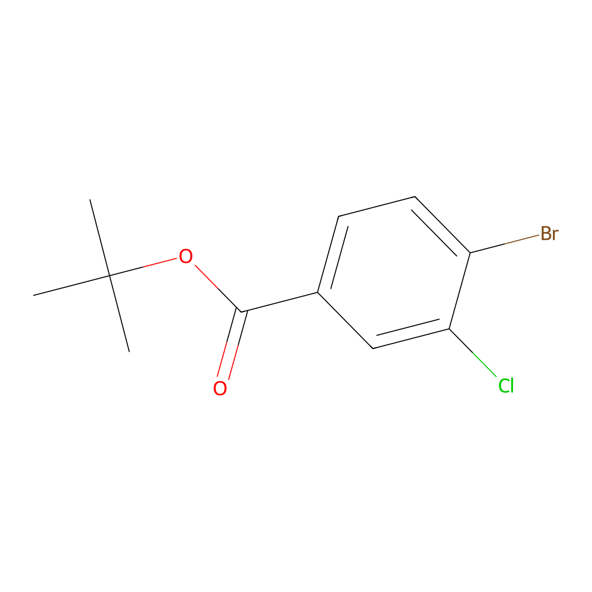 Tert-butyl 4-bromo-3-chlorobenzoate molecular structure, CAS 1494593-59-7