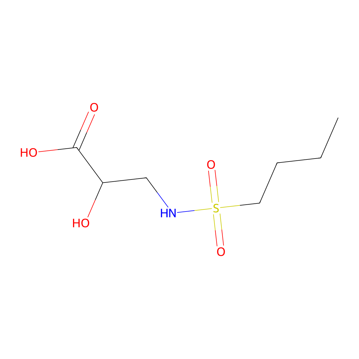 3-(Butane-1-sulfonamido)-2-hydroxypropanoic acid molecular structure, CAS 1494595-06-0