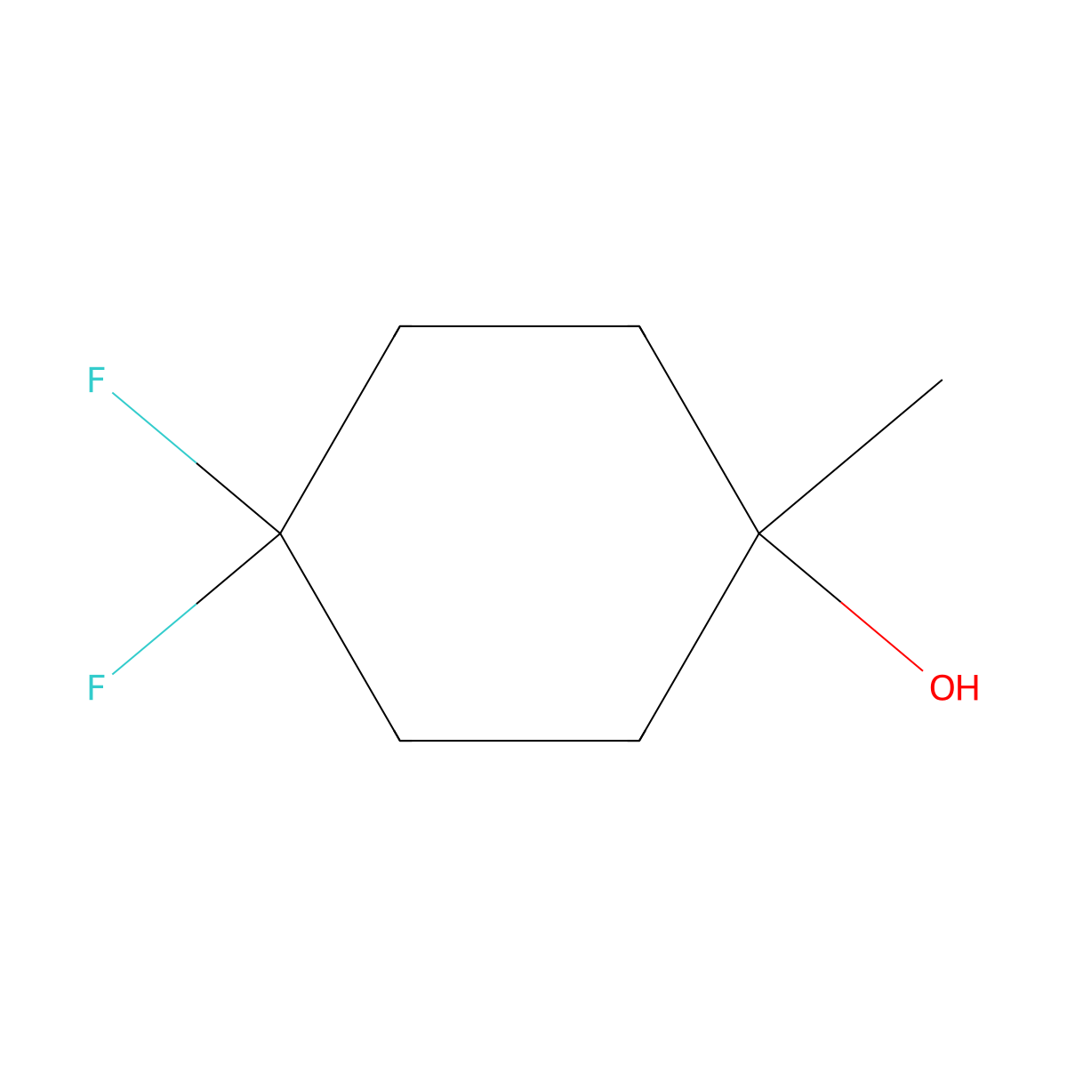 4,4-Difluoro-1-methylcyclohexan-1-ol molecular structure, CAS 1494596-57-4