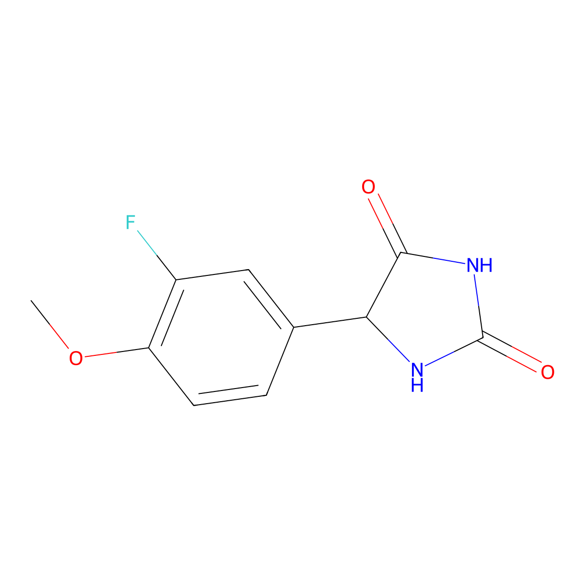 5-(3-Fluoro-4-methoxyphenyl)imidazolidine-2,4-dione molecular structure, CAS 1494603-44-9