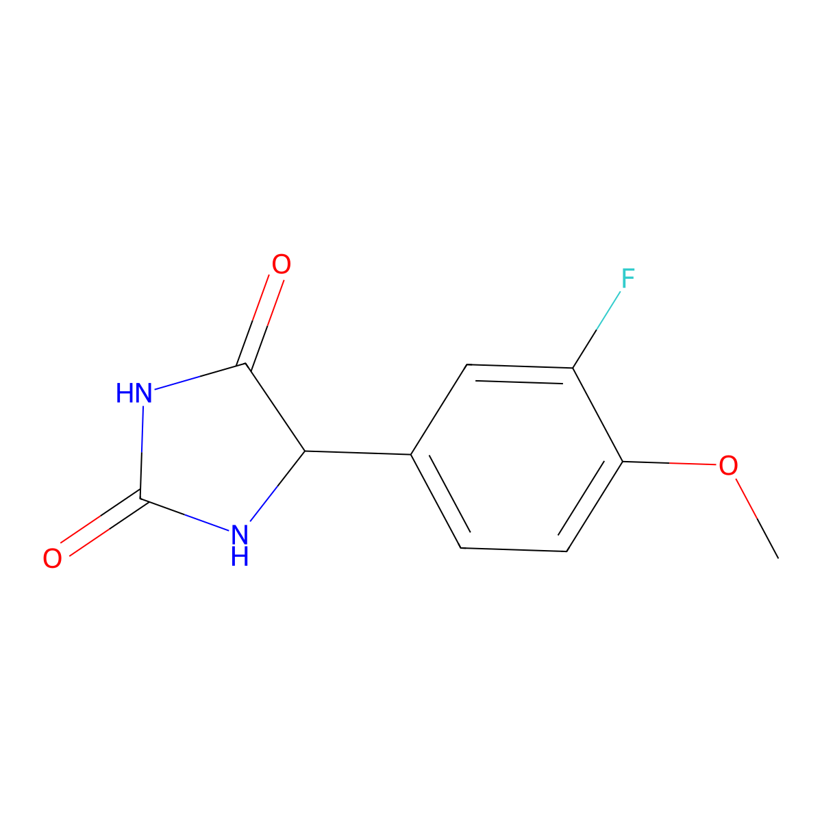 5-(3-Fluoro-4-methoxyphenyl)imidazolidine-2,4-dione molecular structure, CAS 1494603-44-9