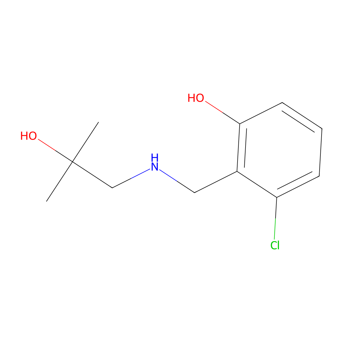 3-Chloro-2-{[(2-hydroxy-2-methylpropyl)amino]methyl}phenol molecular structure, CAS 1494611-44-7
