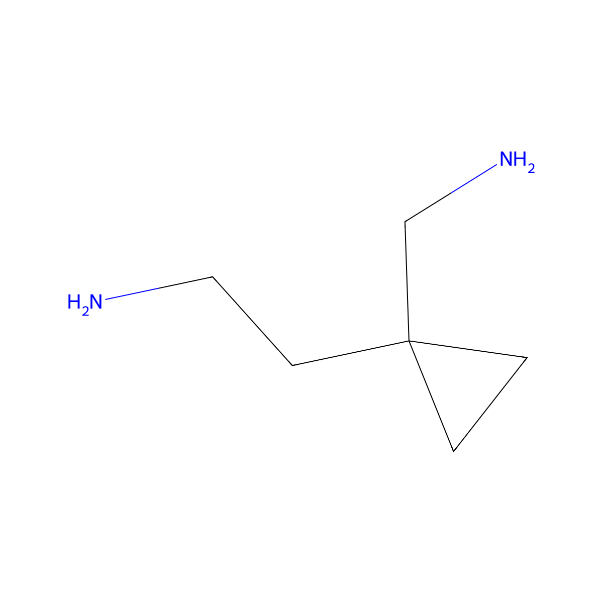 2-[1-(Aminomethyl)cyclopropyl]ethan-1-amine molecular structure, CAS 1494619-13-4